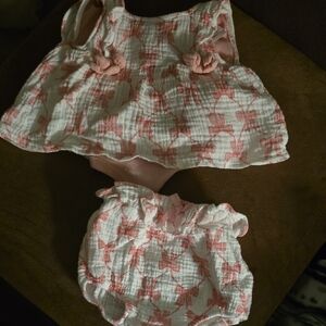 Charming Pink Bow Diaper Cover Set